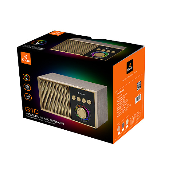 Тонколона Kisonli G10, Bluetooth, USB, SD, RGB, AUX, FM, Различни цветове - 22308 | Безжични колони