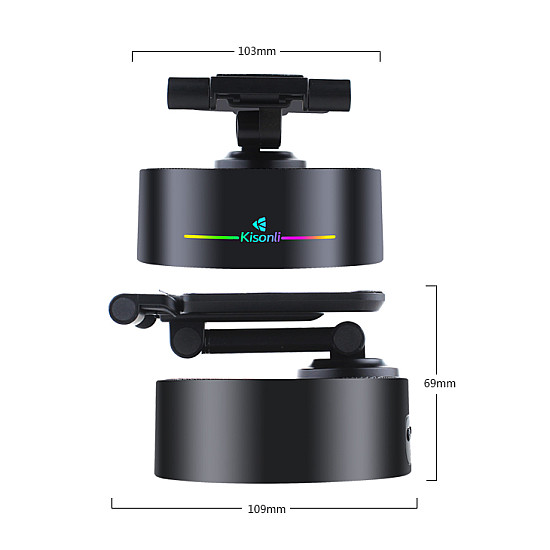 Тонколона със стойка за телефон Kisonli M5, Bluetooth, Безжично зареждане, FM, AUX, RGB | Безжични колони