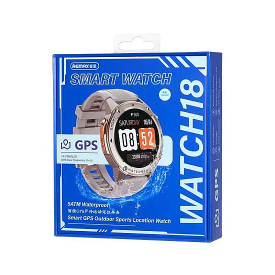Смарт часовник Remax WATCH18, Сребрист,AMOLED дисплей, GPS, 170+ спортни режима, 5 ATM водоустойчивост Смарт часовник Remax WATCH18, Сребрист,AMOLED дисплей, GPS, 170+ спортни режима, 5 ATM водоустойчивост | Смарт часовници и гривни
