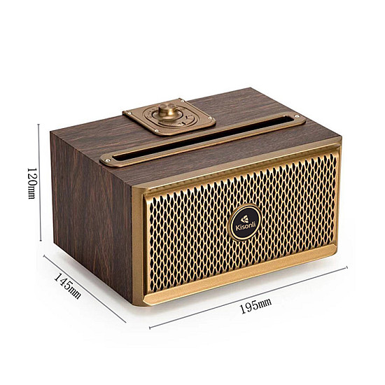 Тонколона Kisonli G1, Bluetooth, USB, SD, AUX, FM, Кафяв - 22309 | Безжични колони