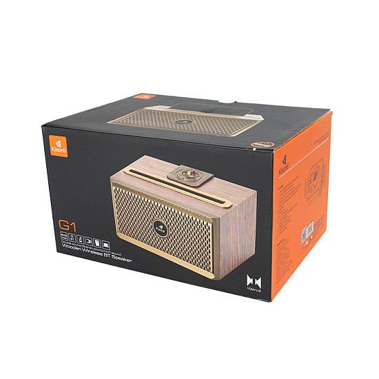 Тонколона Kisonli G1, Bluetooth, USB, SD, AUX, FM, Кафяв - 22309 | Безжични колони