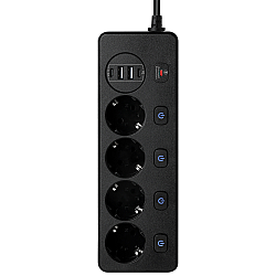 Удължител No brand, 5 гнезда, 250V, 10A, Кабел, 1.8м., 2 x USB-F, 2 x USB-C, С ключ, Бял - 17966 Удължител No brand, 5 гнезда, 250V, 10A, Кабел, 1.8м., 2 x USB-F, 2 x USB-C, С ключ, Бял - 17966
