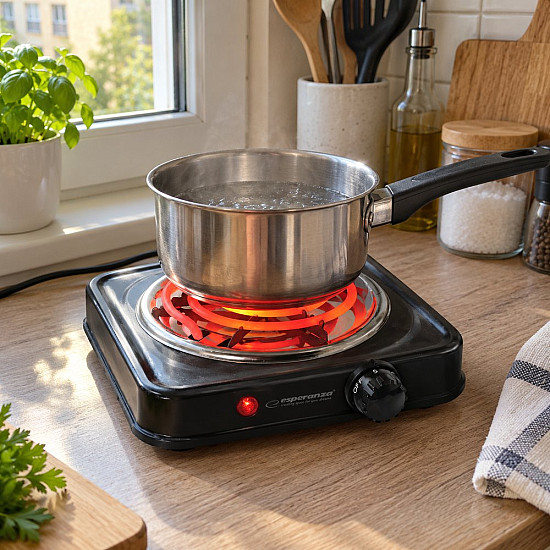 Електрически котлон Esperanza EKH012K, 1000W, Открит нагревател, 5 нива, Черен | Уреди за Готвене