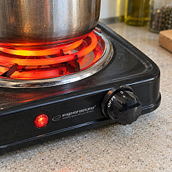Електрически котлон Esperanza EKH012K, 1000W, Открит нагревател, 5 нива, Черен