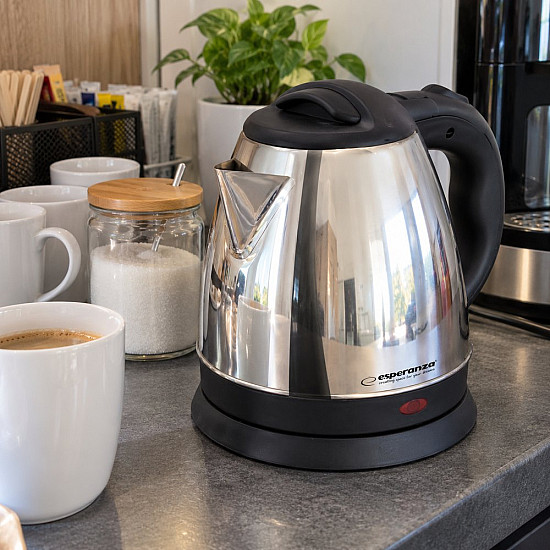 Електрическа кана Esperanza EKK116S Spring, 1350W, 1 л., Сребрист, неръж. стомана Електрическа кана Esperanza EKK116S Spring, 1350W, 1 л., Сребрист, неръж. стомана | Уреди за Готвене