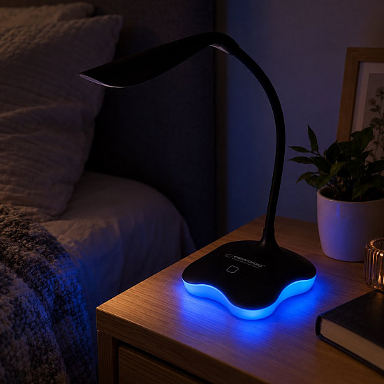 Лампа настолна Esperanza ELD105K Mimosa LED, 3W, светеща основа, двойно захранване, Черен | Декорации и Аксесоари
