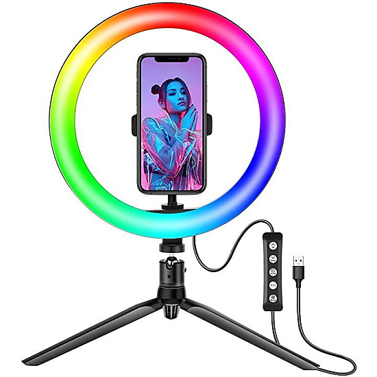 LED Ринг Лампа 10/12 инча с Трипод и Дистанционно управление - RING RGB LIGHT: Ваш път към перфектна осветеност и творчество LED Ринг Лампа 10/12 инча с Трипод и Дистанционно управление - RING RGB LIGHT: Ваш път към перфектна осветеност и творчество | Аксесоари