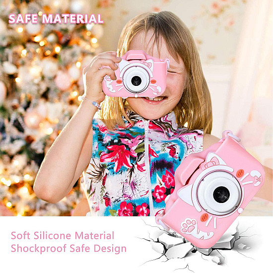 Камера за Деца Cute Kitty - Детски Фотоапарат за Снимки и Видеозапис: Идеален Подарък за Малките Фотографи | Видео и Фото камери