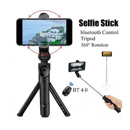 Selfie Stick - Безжичен стик за селфи с мини статив и Bluetooth дистанционно управление | Аксесоари