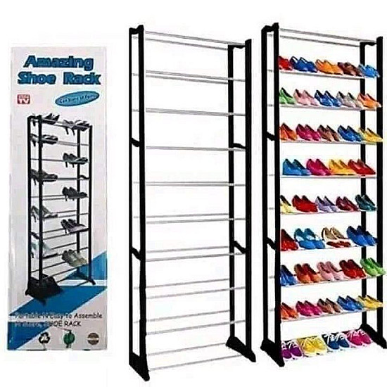 Подвижен метален  стелаж за до 30 чифта обувки AMAZING SHOES RACK | Домашни потреби и Органайзери