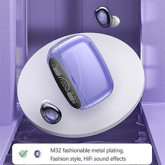 Безжични Bluetooth слушалки M32 с HD LЕD дисплей на кутията и функция за зареждане на телефон | Слушалки