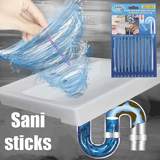 Сани стикс клечки,пръчки за отпушване на канали запушени, Sani sticks 1+1 GRATIS 24бр | Домашни потреби и Органайзери