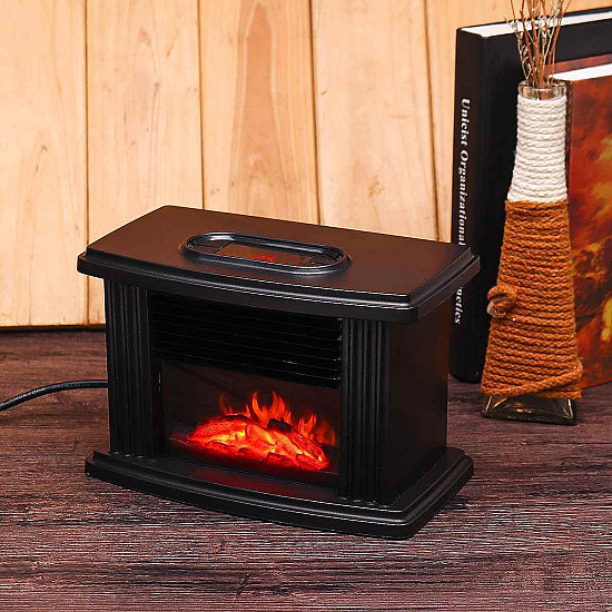 Електрическа печка-мини преносима камина, Flame Heater 1000W с ефект на огън и дистанционно управление | Декорации и Аксесоари