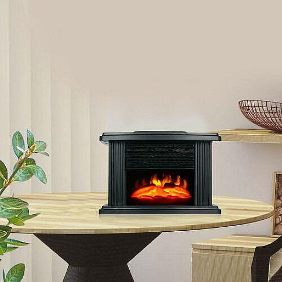 Електрическа печка-мини преносима камина, Flame Heater 1000W с ефект на огън и дистанционно управление | Декорации и Аксесоари