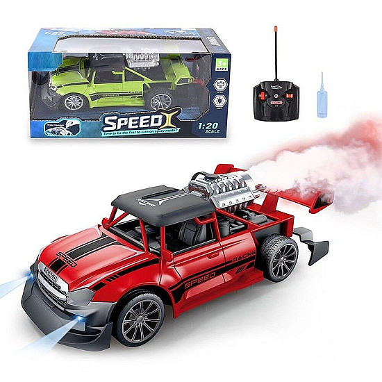 Кола с дистанционно управление и функция за изкарване на дим Stunt Spray Car 1:20 | Детски Играчки