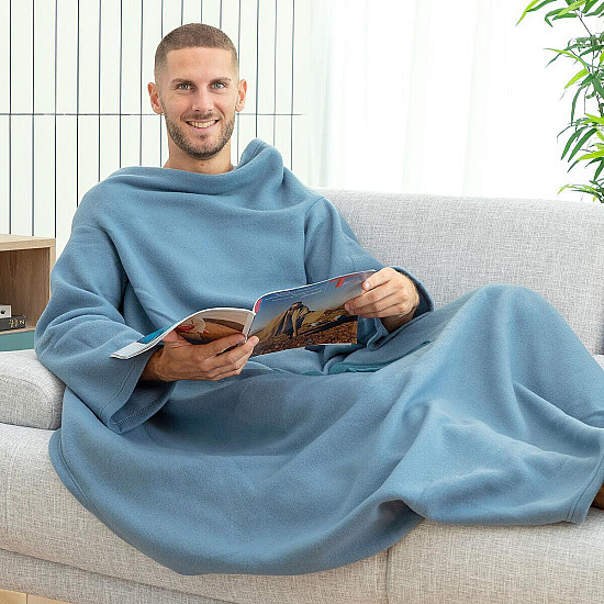 Индивидуално Одеяло с Ръкави с Централен Джоб Faboulazy InnovaGoods Син Цвят | Свободно време