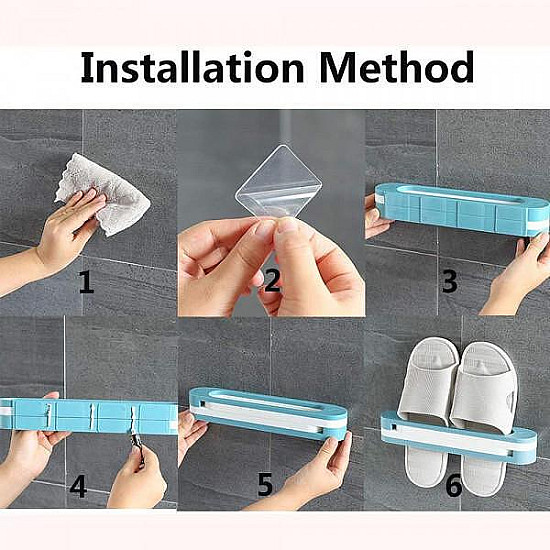 Стенен органайзер за обувки, 3в1 - Bathroom Slippers Rack | Домашни потреби и Органайзери