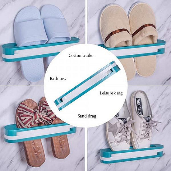 Стенен органайзер за обувки, 3в1 - Bathroom Slippers Rack | Домашни потреби и Органайзери