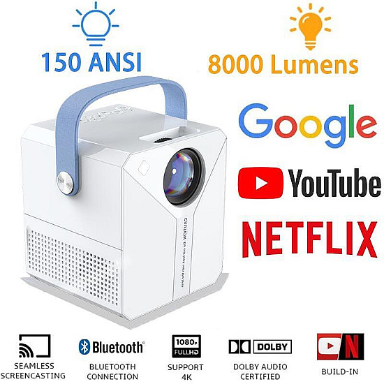 Смарт проектор Q96 E300 - Невероятно домашно кино с Андроид, 100 инча и 120 ANSI лумена Смарт проектор Q96 E300 - Невероятно домашно кино с Андроид, 100 инча и 120 ANSI лумена | Аксесоари
