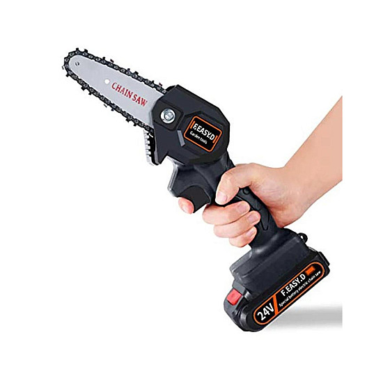 4 Инчов Електрически ръчен трион Chainsaw с акумулаторна батерия 24V - Удобство и мощност в едно | Декорации и Аксесоари