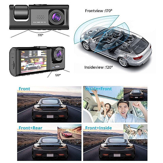 DVR PRO Камера FULL HD 1080P с 3 Лещи, Нощно Виждане и Запис на Контур | Принадлежности